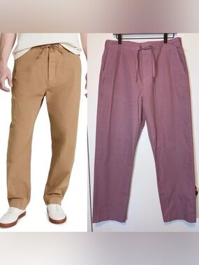 Rag & Bone "Bradford Peached” Cotton Drawstring Pants Berry Pink Sz Medium